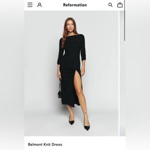 Reformation Belmont Knit Dress Black - Size S